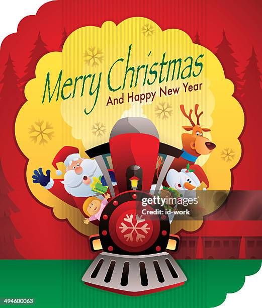 merry christmas - santa waving stock illustrations