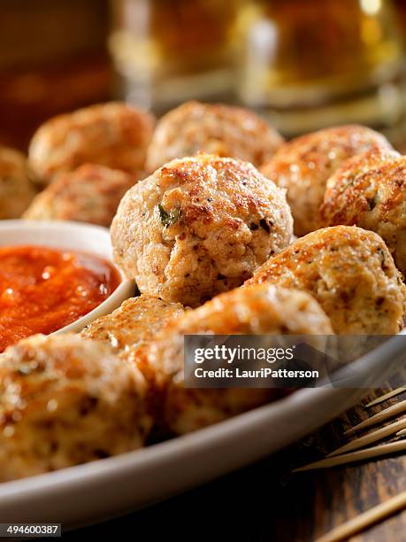 turkey meatballs - turkey meat balls stock pictures, royalty-free photos & images