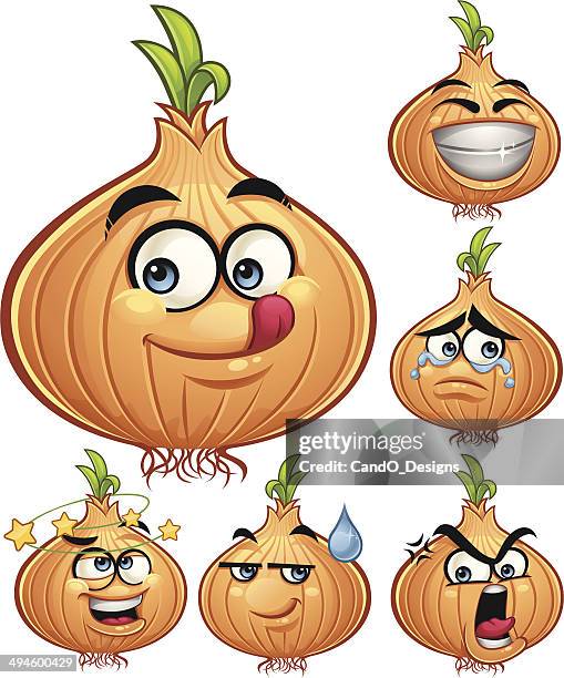 stockillustraties, clipart, cartoons en iconen met onion cartoon set a - ui