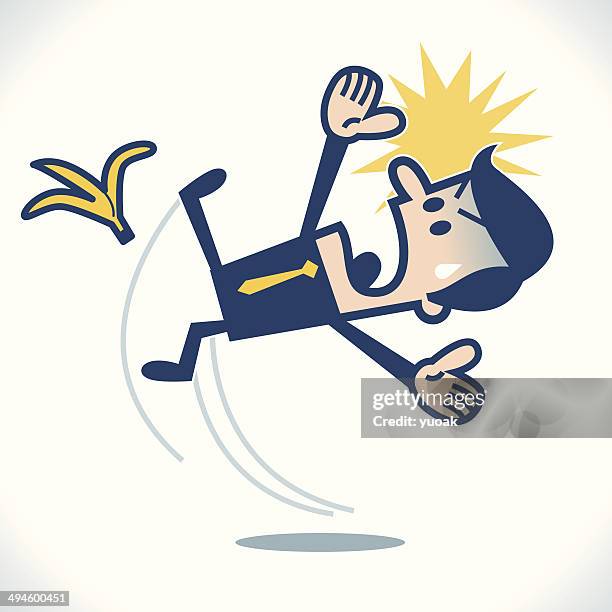 mann tragen auf einem banana haut - one man only stock illustrations stock-grafiken, -clipart, -cartoons und -symbole