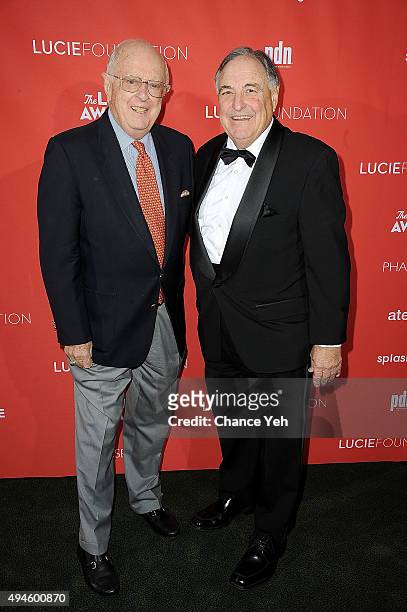 Danny Lyon and Barton Silverman attend 13th Annual Lucie Awards at Zankel Hall, Carnegie Hall on October 27, 2015 in New York City.