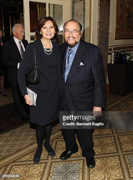 Personality James Lipton and wife Kedakai Turner attend the 2015 New York City Center Gala: "Annie Get Your Gun" Dinner at The Plaza Hotel on October...