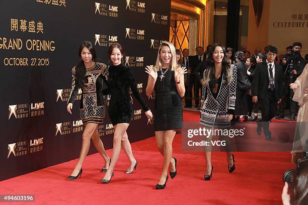 South Korea girls band Sistar attend an opening ceremony of Studio City Macau on October 27, 2015 in Macau, China.