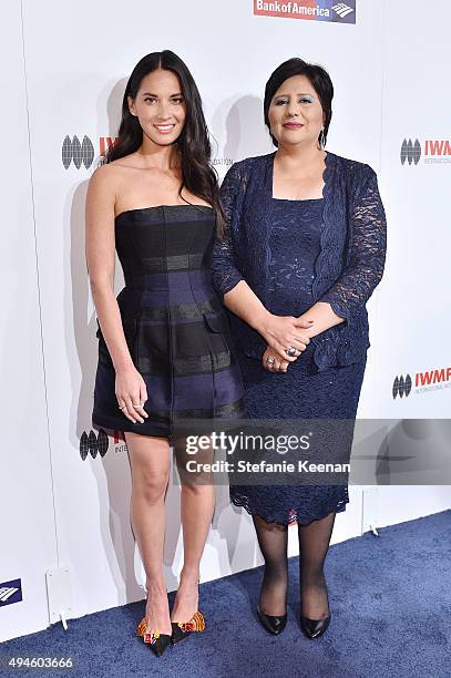 Olivia Munn and Lourdes Ramirez attend 2015 International Women's Media Foundation Courage Awards Los Angeles at Regent Beverly Wilshire Hotel on...