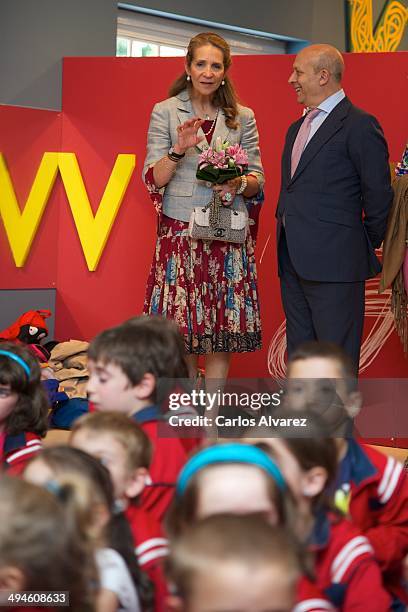 Princess Elena of Spain and Spanish culture minister Jose Ignacio Wert attend the opening of Madrid Book fair 2014 at the Retiro Park on May 30, 2014...