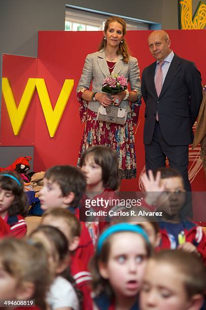 Princess Elena of Spain and Spanish culture minister Jose Ignacio Wert attend the opening of Madrid Book fair 2014 at the Retiro Park on May 30, 2014...