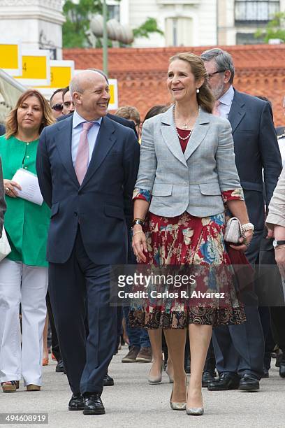 Princess Elena of Spain and Spanish culture minister Jose Ignacio Wert attend the opening of Madrid Book fair 2014 at the Retiro Park on May 30, 2014...