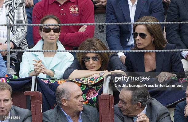 Isabel Preysler and Nuria Gonzalez attend San Isidro Fair at Las Ventas Bullring on May 29, 2014 in Madrid, Spain.