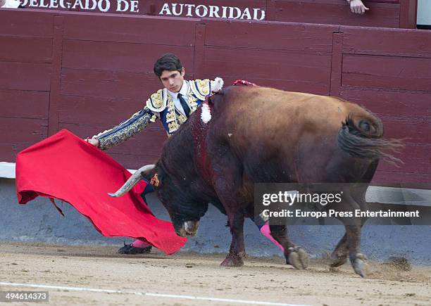 Sebastian Castella performs during San Isidro Fair at Las Ventas Bullring on May 29, 2014 in Madrid, Spain.