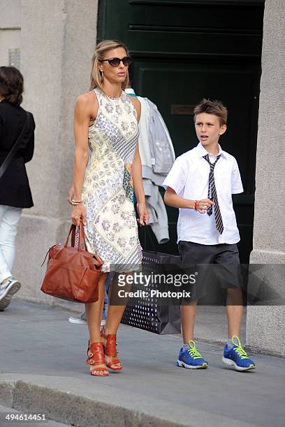 Martina Colombari and Achille Costacurta are seen on May 27, 2014 in Milan, Italy.