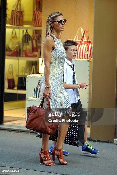 Martina Colombari and Achille Costacurta are seen on May 27, 2014 in Milan, Italy.