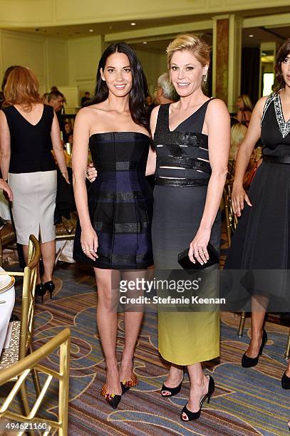 Olivia Munn and Julie Bowen attend 2015 International Women's Media Foundation Courage Awards Los Angeles at Regent Beverly Wilshire Hotel on October...