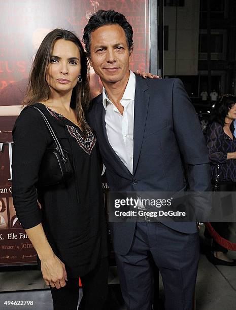 Actors Talisa Soto and Benjamin Bratt arrive at the premiere of Bleecker Street Media's "Trumbo" at Samuel Goldwyn Theater on October 27, 2015 in...