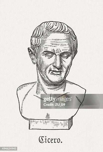 marcus tullius cicero (106 bc - 43 bc), published in 1881 - cicero-illinois stock illustrations