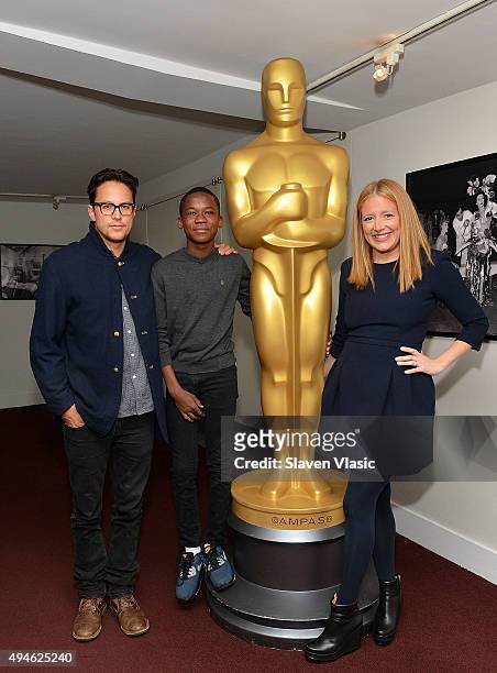 Producer/writer/director Cary Joji Fukunaga, actor Abraham Attah and producer Daniela Taplin Lundberg attend The Academy of Motion Picture Arts and...
