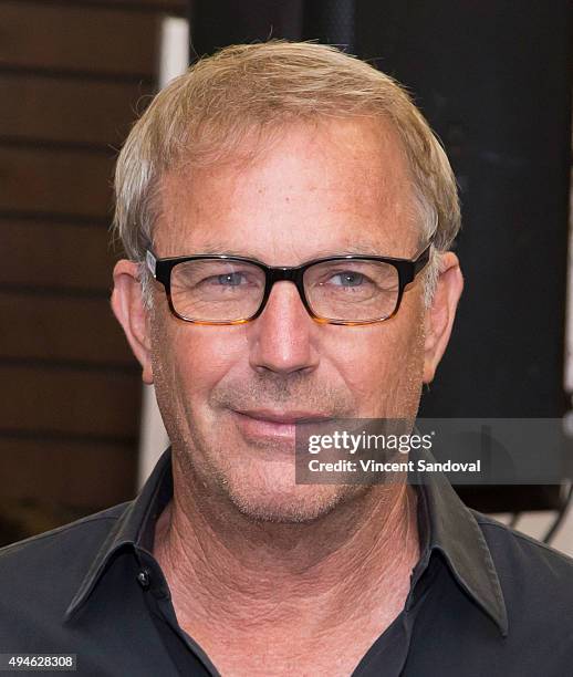 Actor Kevin Costner signs his new book "The Explorers Guild: Volume One: A Passage To Shambhala" at Barnes & Noble at The Grove on October 27, 2015...