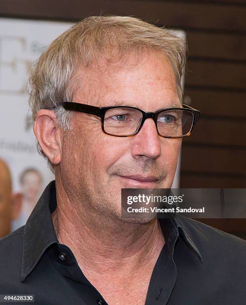 Actor Kevin Costner signs his new book "The Explorers Guild: Volume One: A Passage To Shambhala" at Barnes & Noble at The Grove on October 27, 2015...