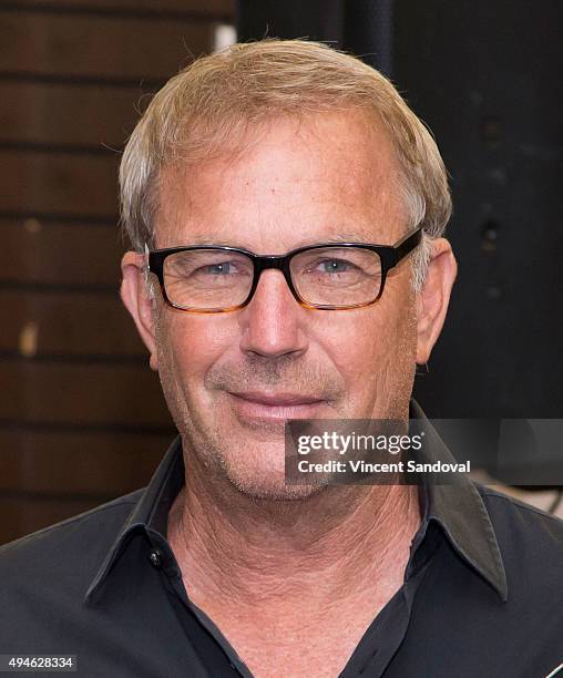 Actor Kevin Costner signs his new book "The Explorers Guild: Volume One: A Passage To Shambhala" at Barnes & Noble at The Grove on October 27, 2015...