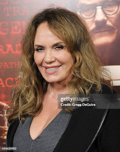 Actress Catherine Bach arrives at the premiere of Bleecker Street Media's "Trumbo" at Samuel Goldwyn Theater on October 27, 2015 in Beverly Hills,...