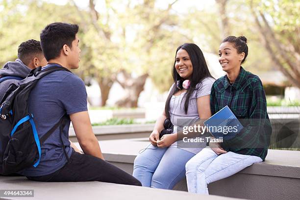 enjoying campus life - varsity stock pictures, royalty-free photos & images