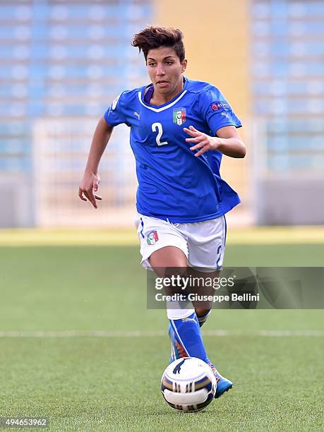 Elisa Bartoli of Italy in action during the UEFA Women's Euro 2017 Qualifier between Italy and Switzerland at Dino Manuzzi Stadium on October 24,...