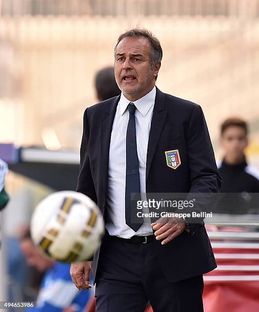 Antonio Cabrini head coach of Italy during the UEFA Women's Euro 2017 Qualifier between Italy and Switzerland at Dino Manuzzi Stadium on October 24,...
