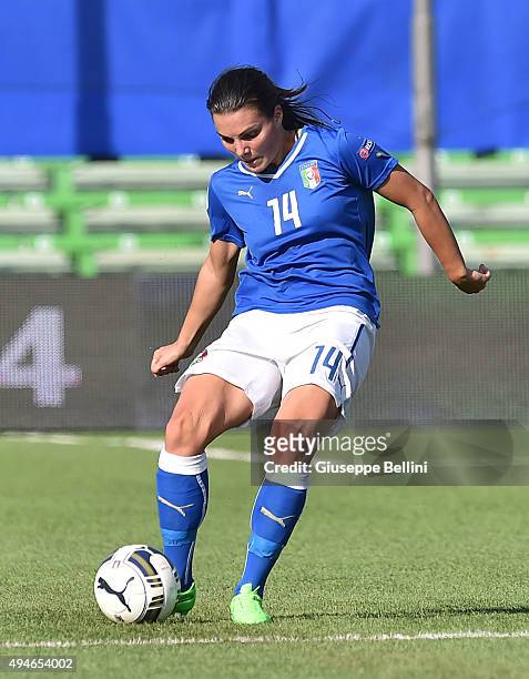 Alia Guagni of Italy in action during the UEFA Women's Euro 2017 Qualifier between Italy and Switzerland at Dino Manuzzi Stadium on October 24, 2015...