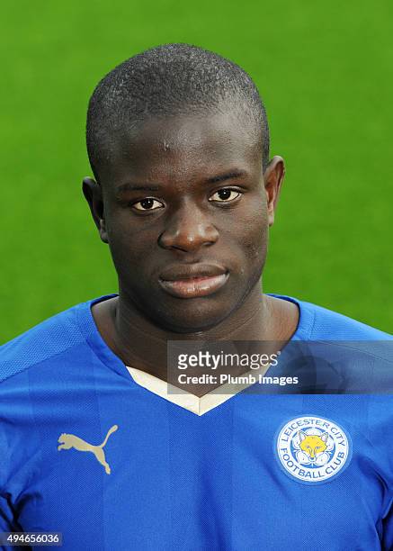 Golo Kante during the Leicester City photo call at King Power Stadium on October 23, 2015 in Leicester, United Kingdom.