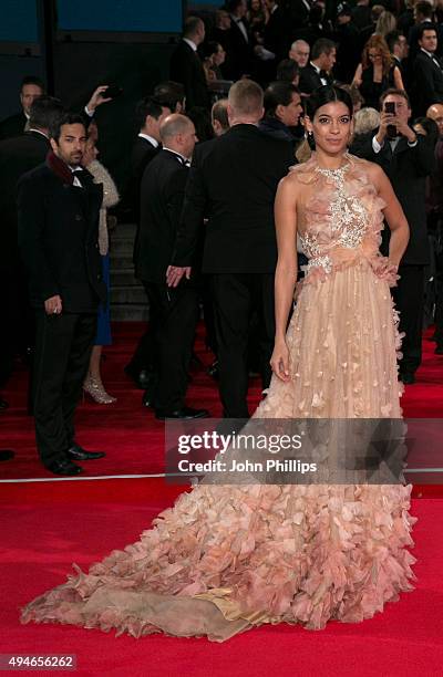 Stephanie Sigman attends the Royal Film Performance of "Spectre" at Royal Albert Hall on October 26, 2015 in London, England.