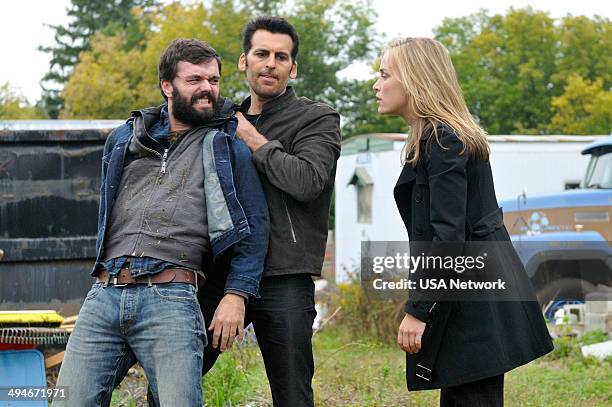 Scary Monsters" Episode 314 -- Pictured: Billy MacLellan as Daniel Cole, Oded Fehr as Eyal Lavin, Piper Perabo as Annie Walker --