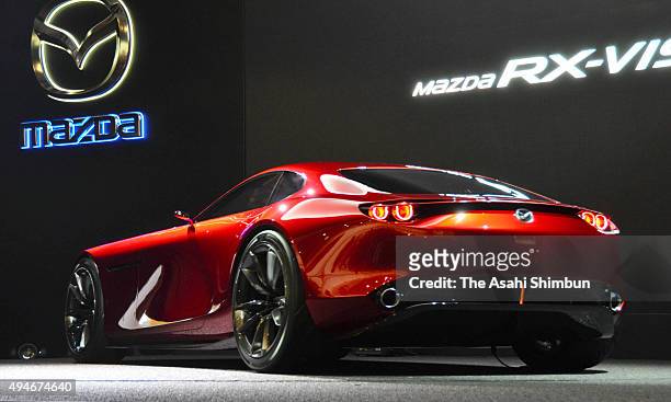 Mazda Motor Co's RX-Vision is unveiled during the Tokyo Motor Show at Tokyo Big Sight on October 28, 2015 in Tokyo, Japan. 160 companies from 11...
