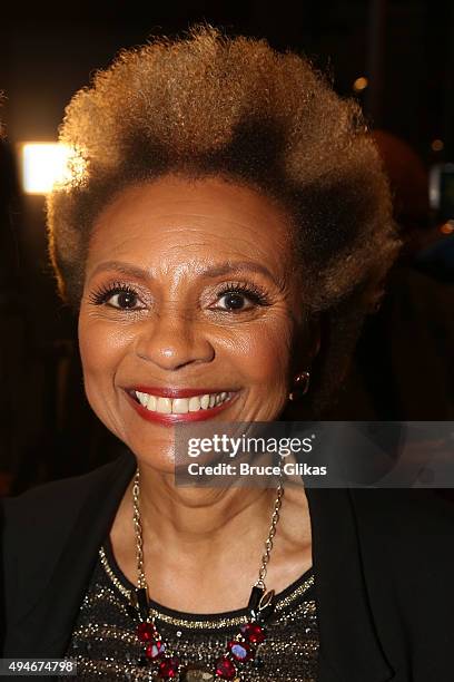 Leslie Uggams poses at The Opening Night Arrivals for "Sylvia" on Broadway at The Cort Theatre on October 27, 2015 in New York City.