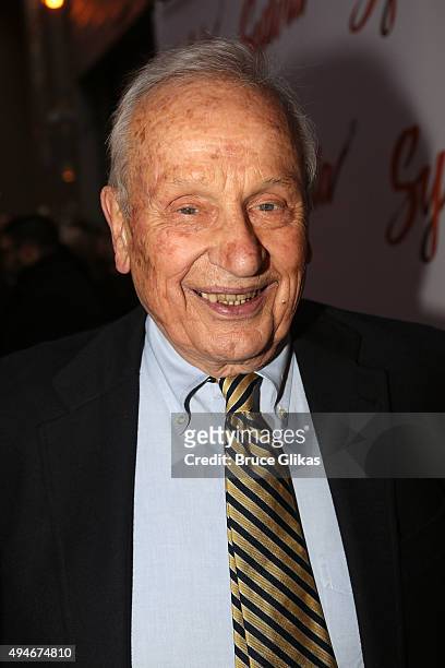 Playwright A.R. Gurney poses at The Opening Night Arrivals for "Sylvia" on Broadway at The Cort Theatre on October 27, 2015 in New York City.
