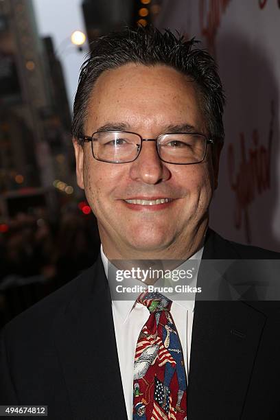 Composer of the music Greg Pliska poses at The Opening Night Arrivals for "Sylvia" on Broadway at The Cort Theatre on October 27, 2015 in New York...