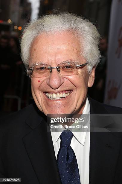 Jerry Zaks pose at The Opening Night Arrivals for "Sylvia" on Broadway at The Cort Theatre on October 27, 2015 in New York City.