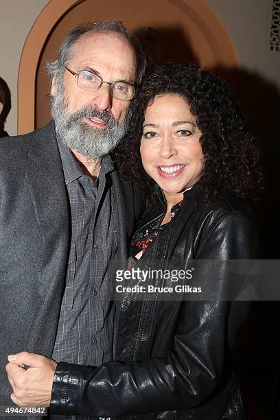 Daniel Sullivan and Mimi Lieber Sullivan pose at The Opening Night Arrivals for "Sylvia" on Broadway at The Cort Theatre on October 27, 2015 in New...