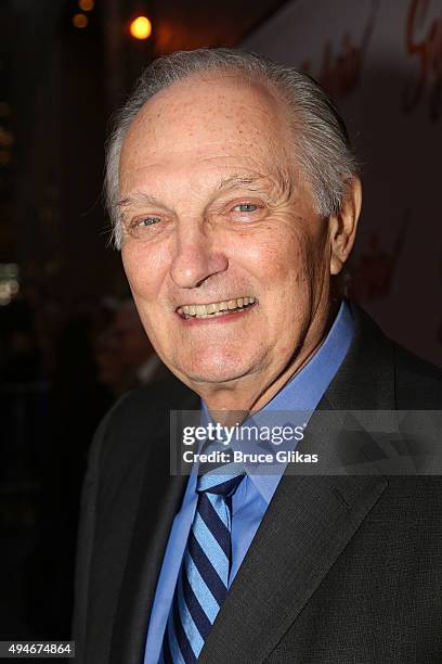 Alan Alda poses at The Opening Night Arrivals for "Sylvia" on Broadway at The Cort Theatre on October 27, 2015 in New York City.