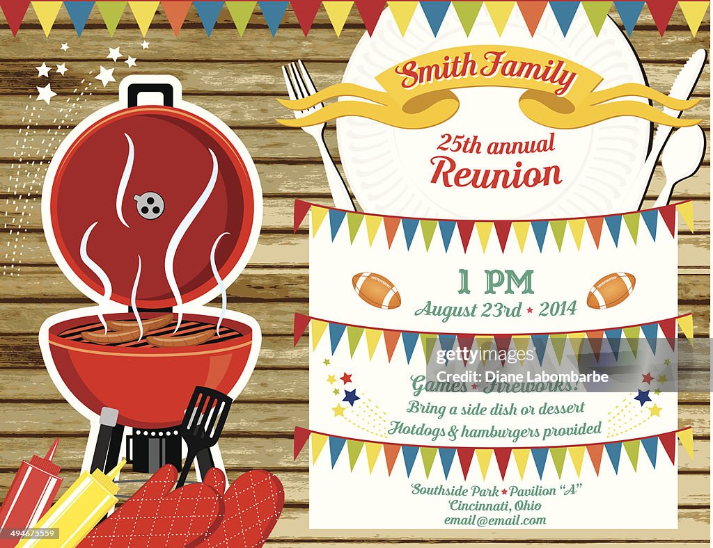 Familientreffen Barbecue-Einladung Vorlage