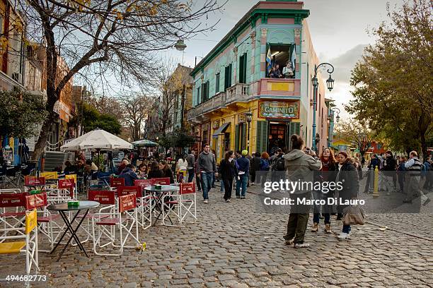 General view of the "Caminito" is seen in La Boca neighborhood on May 12, 2012 in Buenos Aires, Argentina. La Boca is a neighborhood of the Argentine...