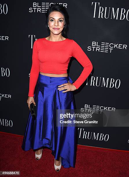 Tilda Del Toro arrives at the Premiere Of Bleecker Street Media's "Trumbo" at Samuel Goldwyn Theater on October 27, 2015 in Beverly Hills, California.