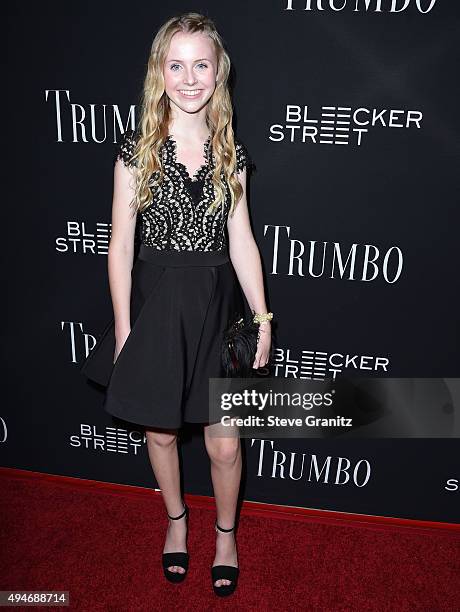 Becca Nicole Preston arrives at the Premiere Of Bleecker Street Media's "Trumbo" at Samuel Goldwyn Theater on October 27, 2015 in Beverly Hills,...