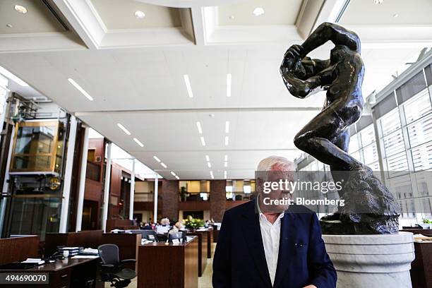 Harlan Crow, chairman and chief executive officer of Crow Holdings LLC, stands for a photograph at the Old Parkland estate offices in Dallas, Texas,...