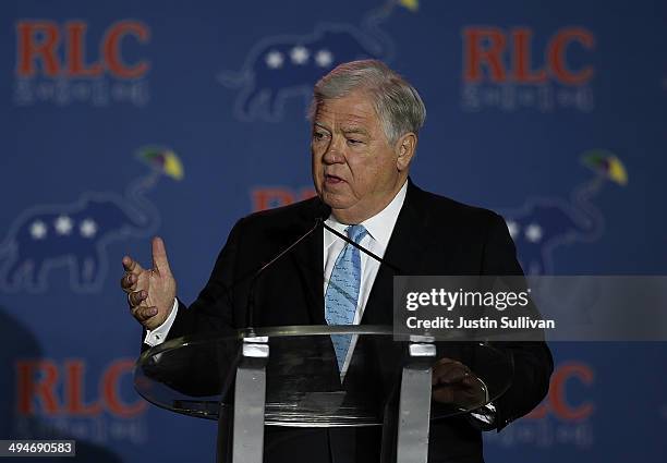 Former Mississippi Gov. Haley Barbour speaks during day two of the 2014 Republican Leadership Conference on May 30, 2014 in New Orleans, Louisiana....