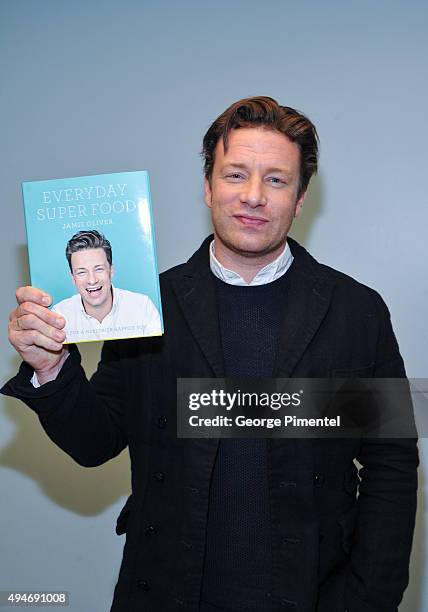 Jamie Oliver attends the Indigo exclusive: private screening of his new Food Network Canada show, Jamie's Super Food and brand new cookbook Everyday...