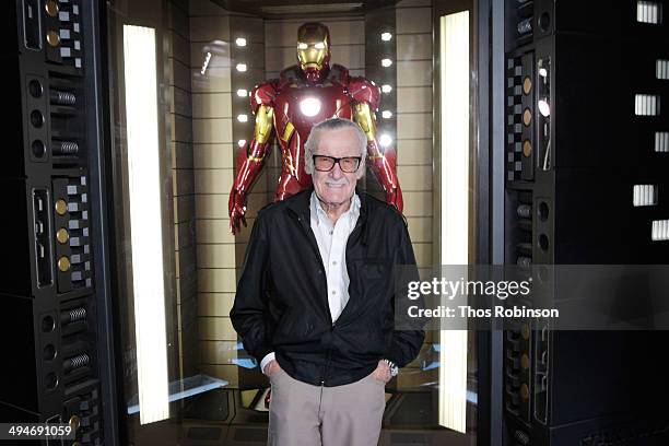 Stan Lee welcomes Marvel's Avengers S.T.A.T.I.O.N. Exhibition at Discovery Times Square on May 30, 2014 in New York City.