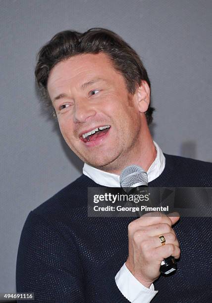 Jamie Oliver attends the Indigo exclusive: private screening of his new Food Network Canada show, Jamie's Super Food and brand new cookbook Everyday...