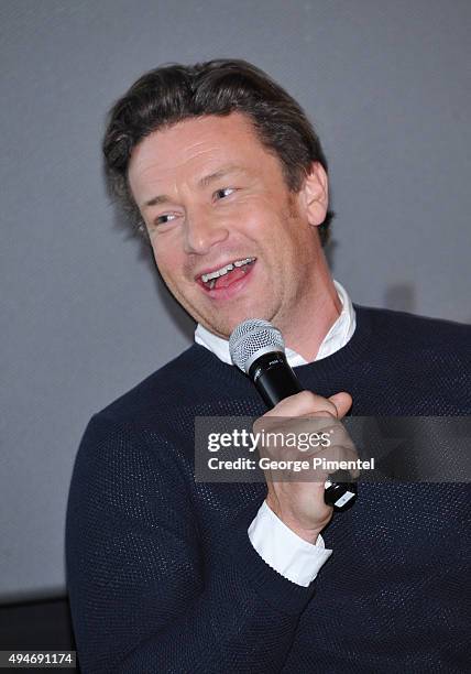 Jamie Oliver attends the Indigo exclusive: private screening of his new Food Network Canada show, Jamie's Super Food and brand new cookbook Everyday...