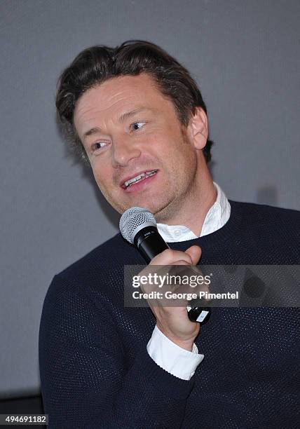 Jamie Oliver attends the Indigo exclusive: private screening of his new Food Network Canada show, Jamie's Super Food and brand new cookbook Everyday...