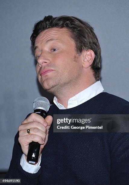 Jamie Oliver attends the Indigo exclusive: private screening of his new Food Network Canada show, Jamie's Super Food and brand new cookbook Everyday...