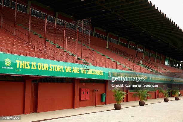 General view of the inside of the Australian Socceroos training facility at Arena Unimed Sicoob on May 30, 2014 in Vitoria, Brazil.